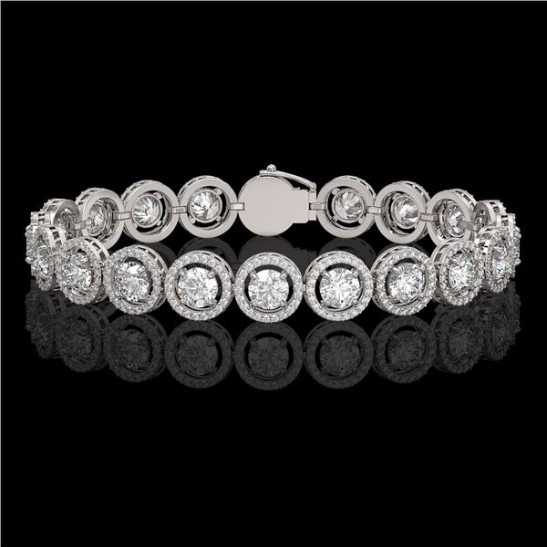 13.42 ctw Diamond Micro Pave Bracelet 18K White Gold - REF-1630F6M