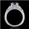 Image 3 : 2 ctw Fancy Black Diamond Engagment Art Deco Ring 18k White Gold - REF-161Y8X