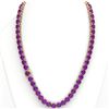 Image 3 : 116 ctw Amethyst & VS/SI Diamond Halo Micro Necklace 14k Yellow Gold - REF-350M2G