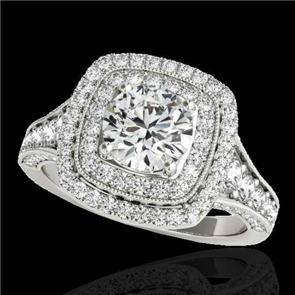 2 ctw Certified Diamond Solitaire Halo Ring 10k White Gold - REF-231W8H