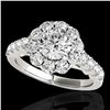 Image 1 : 3 ctw Certified Diamond Solitaire Halo Ring 10k White Gold - REF-381W8H