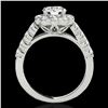 Image 2 : 3 ctw Certified Diamond Solitaire Halo Ring 10k White Gold - REF-381W8H