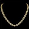 Image 1 : 21.21 ctw Opal & Diamond Micro Pave Halo Necklace 10k Yellow Gold - REF-581A8N