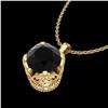Image 2 : 1.13 ctw Fancy Black Diamond Art Deco Stud Necklace 18k Yellow Gold - REF-94R5K