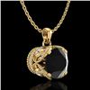 Image 3 : 1.13 ctw Fancy Black Diamond Art Deco Stud Necklace 18k Yellow Gold - REF-94R5K