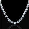Image 2 : 45 ctw Aquamarine Eternity Designer Necklace 14k White Gold - REF-418H5R
