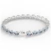 Image 3 : 20 ctw Aquamarine Eternity Designer Bracelet 14k White Gold - REF-178R2K
