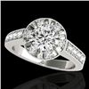 Image 1 : 2 ctw Certified Diamond Solitaire Halo Ring 10k White Gold - REF-286Y4X