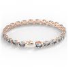 Image 3 : 20 ctw Aquamarine Eternity Designer Bracelet 14k Rose Gold - REF-178Y2X