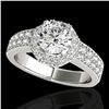 Image 1 : 1.4 ctw Certified Diamond Solitaire Halo Ring 10k White Gold - REF-204M5G