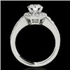 Image 2 : 1.4 ctw Certified Diamond Solitaire Halo Ring 10k White Gold - REF-204M5G