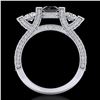 Image 3 : 2.3 ctw Fancy Black Diamond Micro Pave 3 Stone Ring 18k White Gold - REF-200M2G