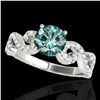 Image 1 : 1.4 ctw SI Certified Fancy Blue Diamond Solitaire Ring 10k White Gold - REF-121K8Y