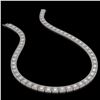 Image 2 : 36.30 ctw Princess Cut Diamond Micro Pave Necklace 18K White Gold - REF-4704H5R