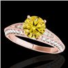 Image 1 : 1.58 ctw Certified SI Intense Yellow Diamond Antique Ring 10k Rose Gold - REF-211N4F