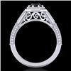 Image 3 : 0.84 ctw Fancy Black Diamond Engagment Art Deco Ring 18k White Gold - REF-89H3R