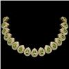 Image 1 : 124.02 ctw Tourmaline & Diamond Victorian Necklace 14K Yellow Gold - REF-3955A5N