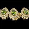 Image 3 : 124.02 ctw Tourmaline & Diamond Victorian Necklace 14K Yellow Gold - REF-3955A5N