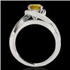 Image 2 : 1.15 ctw Certified SI/I Fancy Intense Yellow Diamond Ring 10k White Gold - REF-182X8A