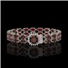 Image 1 : 14.98 ctw Garnet & Diamond Bracelet 14K White Gold - REF-178F2M