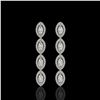 Image 1 : 3.84 ctw Marquise Cut Diamond Micro Pave Earrings 18K White Gold - REF-334N6F