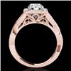 Image 2 : 1.65 ctw Certified Diamond Solitaire Halo Ring 10k Rose Gold - REF-218F2M