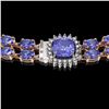 Image 3 : 37.96 ctw Tanzanite & Diamond Necklace 14K Rose Gold - REF-527A3N