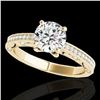 Image 1 : 1.25 ctw Certified Diamond Solitaire Antique Ring 10k Yellow Gold - REF-184F3M
