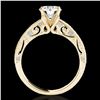 Image 2 : 1.25 ctw Certified Diamond Solitaire Antique Ring 10k Yellow Gold - REF-184F3M