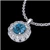 Image 2 : 1.15 ctw Fancy Intense Blue Diamond Art Deco Necklace 18k White Gold - REF-218R2K