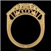 Image 3 : 0.75 ctw Fancy Black Diamond Engagment Art Deco Ring 18k Yellow Gold - REF-118A2N
