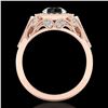 Image 3 : 1.75 ctw Fancy Black Diamond Engagment Art Deco Ring 18k Rose Gold - REF-136F4M