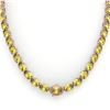 Image 2 : 72 ctw Citrine & VS/SI Diamond Micro Pave Necklace 14k Rose Gold - REF-281W8H
