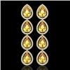 Image 1 : 9.2 ctw Fancy Citrine & Diamond Micro Pave Halo Earrings 10k Yellow Gold - REF-172H8R