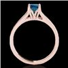 Image 2 : 1 ctw SI Certified Fancy Blue Diamond Solitaire Ring 10k Rose Gold - REF-120F2M
