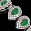 Image 3 : 56.04 ctw Emerald & Diamond Victorian Bracelet 14K White Gold - REF-1745K5Y