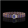Image 1 : 19.07 ctw Sapphire & Diamond Bracelet 14K Rose Gold - REF-236W4H