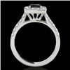 Image 2 : 2 ctw Certified VS Black Diamond Solitaire Halo Ring 10k White Gold - REF-76H4R