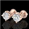 Image 1 : 1.5 ctw VS/SI Diamond Solitaire Art Deco Stud Earrings 18k Rose Gold - REF-318H2R