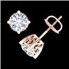 Image 3 : 1.5 ctw VS/SI Diamond Solitaire Art Deco Stud Earrings 18k Rose Gold - REF-318H2R