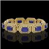 Image 2 : 61.92 ctw Sapphire & Diamond Victorian Bracelet 14K Yellow Gold - REF-1288A4N