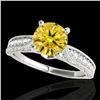 Image 1 : 1.21 ctw Certified SI Intense Yellow Diamond Antique Ring 10k White Gold - REF-184Y3X