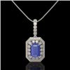 Image 2 : 7.18 ctw Sapphire & Diamond Victorian Necklace 14K White Gold - REF-172W8H