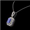 Image 3 : 7.18 ctw Sapphire & Diamond Victorian Necklace 14K White Gold - REF-172W8H