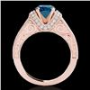 Image 2 : 1.5 ctw SI Certified Fancy Blue Diamond Antique Ring 10k Rose Gold - REF-135H2R