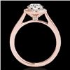 Image 2 : 1.33 ctw Certified Diamond Solitaire Halo Ring 10k Rose Gold - REF-190K9Y