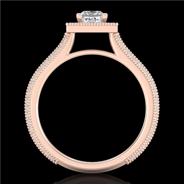 1.41 ctw Princess VS/SI Diamond Micro Pave Ring 18k Rose Gold - REF-200G2W