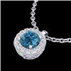 Image 2 : 1.1 ctw Fancy Intense Blue Diamond Art Deco Necklace 18k White Gold - REF-136R4K