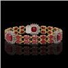 Image 1 : 21.83 ctw Ruby & Diamond Bracelet 14K Yellow Gold - REF-288F8M