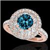 Image 1 : 2.09 ctw SI Certified Fancy Blue Diamond Halo Ring 10k Rose Gold - REF-165R2K